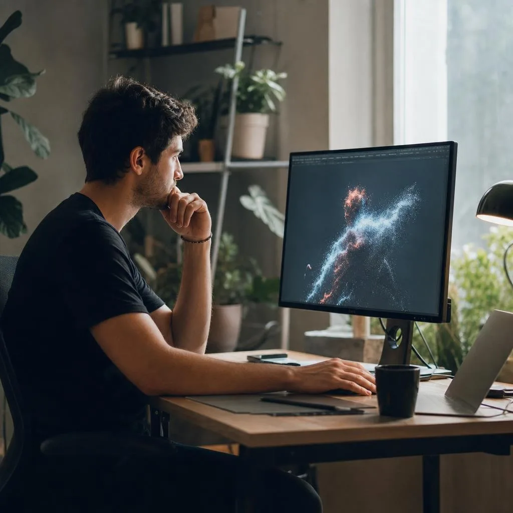 Two people reviewing an animation storyboard together at a table